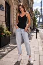 Maiou cu bretele ajustabile - Belinay 6011 - negru - imagine 5