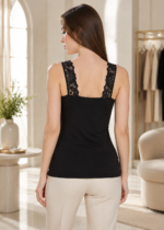 Maiou cu dantelă - Belinay 0644 - negru - imagine 2