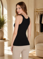 Maiou cu dantelă - Belinay 0763 - negru - imagine 2