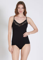 Maiou cu dantelă - Belinay 1134 - negru - imagine 2