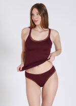Set lenjerie intimă cu broderie - Belinay 1128 - vișiniu - imagine 4