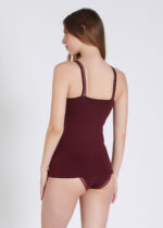 Set lenjerie intimă cu broderie - Belinay 1128 - vișiniu - imagine 7