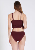 Set lenjerie intimă cu broderie - Belinay 1128 - vișiniu - imagine 9