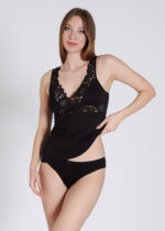 Maiou cu dantelă - Belinay 0644 - negru - imagine 2