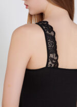 Maiou cu dantelă - Belinay 0644 - negru - imagine 6