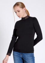 Bluză pe gât, cu dantelă cu mânecă lungă - Belinay 8521 - imagine 7