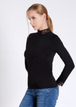 Bluză pe gât, cu dantelă cu mânecă lungă - Belinay 8521 - imagine 10