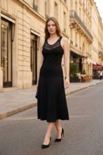 Maiou cu dantelă - Belinay 0763 - negru - imagine 4