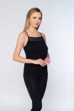 Maiou cu dantelă cu bretele ajustabile - Belinay 6025