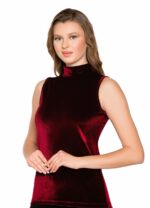 Bluză pe gât din catifea - Belinay 8030