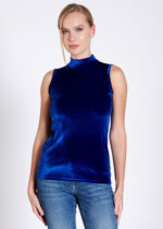 Bluză pe gât din catifea - Belinay 8030 - imagine 2