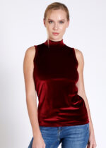 Bluză pe gât din catifea - Belinay 8030 - bordo - imagine 4