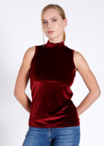 Bluză pe gât din catifea - Belinay 8030 - bordo - imagine 10