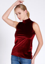 Bluză pe gât din catifea - Belinay 8030 - bordo - imagine 11