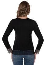 Bluză cu dantelă cu mânecă lungă - Belinay 8502 - imagine 3