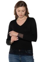 Bluză cu dantelă cu mânecă lungă - Belinay 8502 - imagine 2