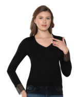 Bluză cu dantelă cu mânecă lungă - Belinay 8502