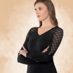 Bluză cu dantelă cu mânecă lungă - Belinay 8517