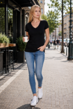 Bluză cu mânecă scurtă – Belinay 0984 - negru - imagine 3