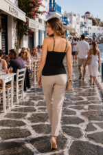 Maiou cu dantelă din material reiat, cu bretele ajustabile – Belinay 6013 - imagine 7
