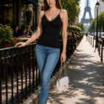 Maiou cu dantelă - Belinay 6001 - negru