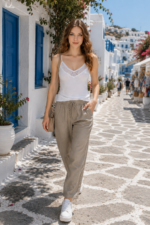 Maiou cu dantelă, cu bretele ajustabile – Belinay 6010 - alb - imagine 4