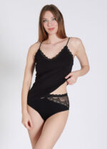 Maiou cu dantelă - Belinay 6001 - negru - imagine 3