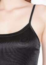 Maiou satinat cu bretele ajustabile - Belinay 6022 - negru - imagine 4