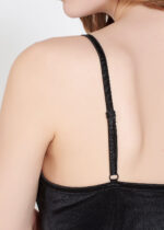 Maiou satinat cu bretele ajustabile - Belinay 6022 - negru - imagine 5