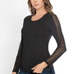 Bluză cu dantelă cu mânecă lungă – Belinay 8545