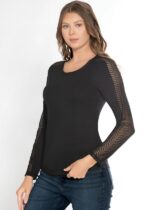 Bluză cu dantelă cu mânecă lungă – Belinay 8545