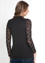 Bluză pe gât, cu dantelă cu mânecă lungă – Belinay 8542 - imagine 3