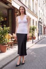 Maiou cu dantelă - Belinay 0644 - alb - imagine 4
