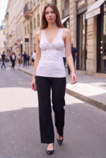 Maiou cu dantelă - Belinay 0644 - alb - imagine 5