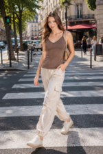 Maiou cu bretele ajustabile – Belinay 1063 - vizon - imagine 2