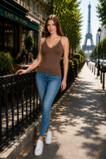 Maiou cu dantelă - Belinay 6001 - vizon - imagine 3
