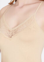 Maiou cu dantelă, cu bretele ajustabile – Belinay 6010 - nude - imagine 2