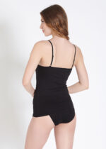 Maiou cu dantelă, cu bretele ajustabile – Belinay 6010 - negru - imagine 6