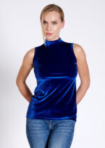 Bluză pe gât din catifea - Belinay 8030 - saks - imagine 8